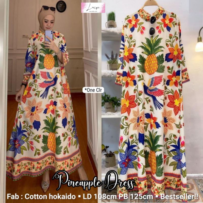 PINEAPPLE MAXI/ DRES SILK IMPORT PREMIUM ORI LAIQA