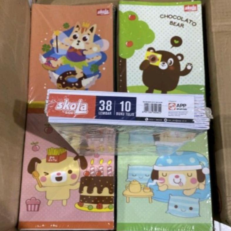 

8.8 [Big Sale] Buku Tulis Skola 38 Lembar Isi 10 Buku .Skola By Sidu (1000Grm) New !!