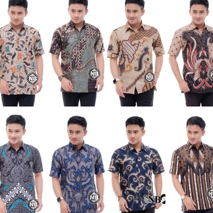 VKKH6794 Free Ongkir  SIZE S M L XL XXL XXXL BSWART Batik HRB026 Kenongo Hem Pendek Padi Batik Pria 
