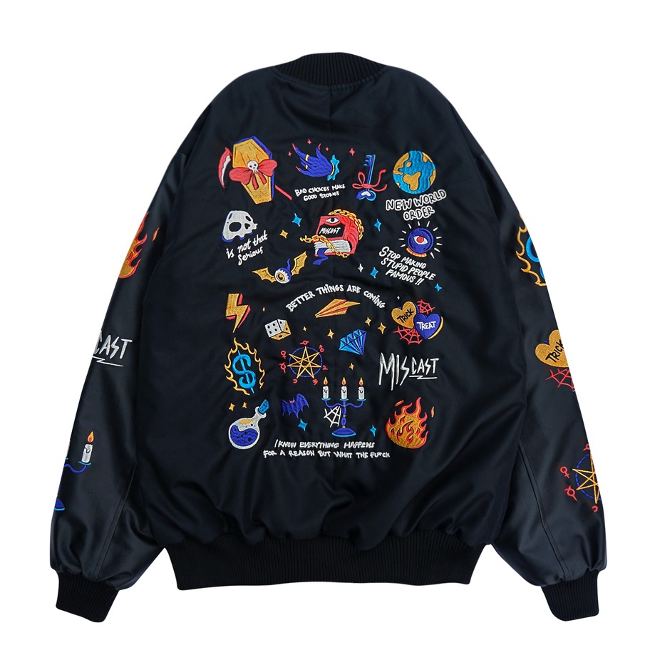 KYYV1125 【FsASH SALE】  Miscast Varsity Jaket Vintage Hecate Black