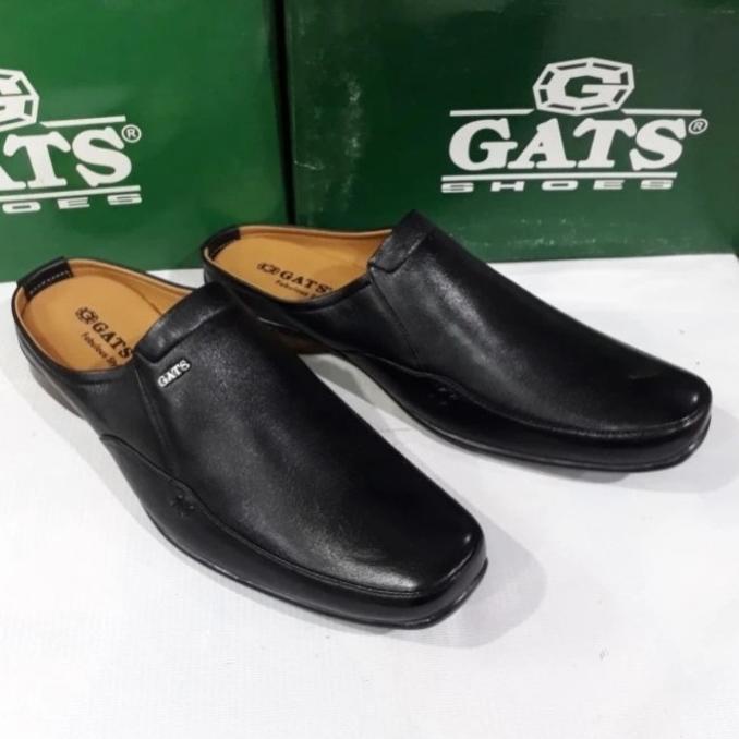 Sepatu Slop Pria Gats Kulit Asli Zu-0061 Original Hitam Twostore222