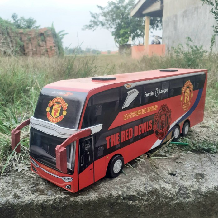 PROMO MINIATUR BUS MIANAN ANAK MANCHESTER UNITED DOUBLE DECKER TERLARIS