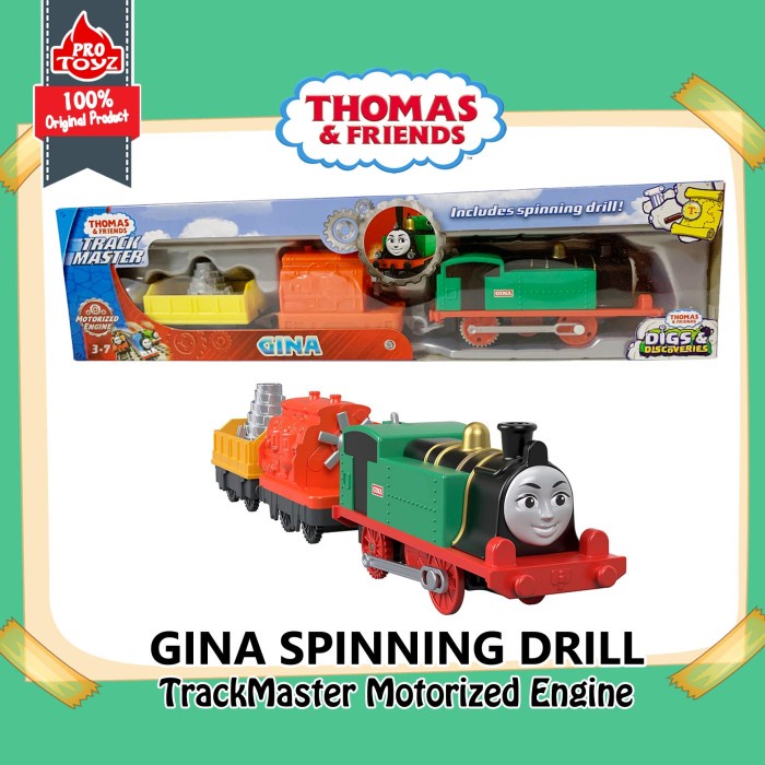 MUST HAVE GINA SPINNING DRILL THOMAS AND FRIENDS TRACKMASTER MOTORIZED ENGINE TERMURAH