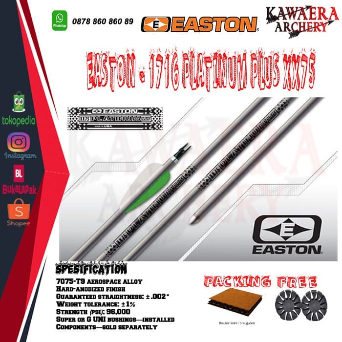 Best Seller 1716 - 12 Pcs Arrow Platinum Easton (Sudah Dirakit)