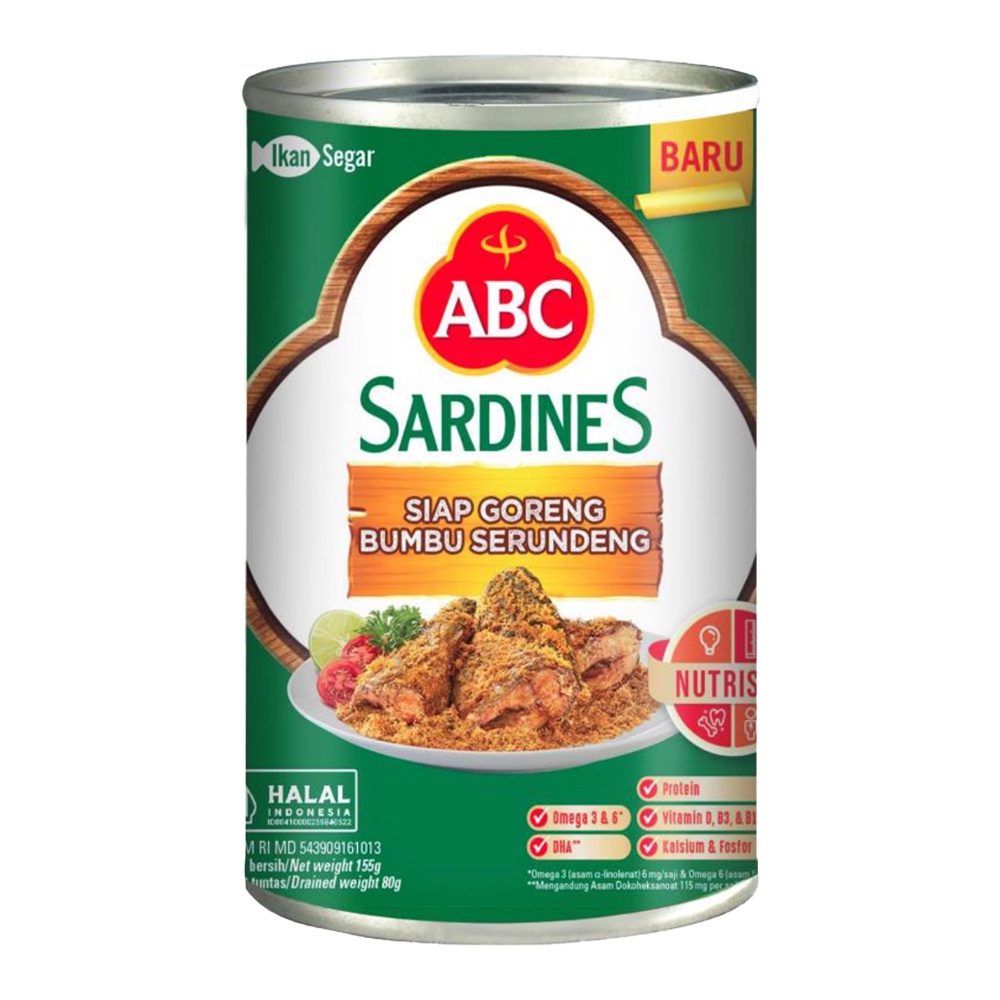 

ABC Sardines Sarden Siap Goreng Bumbu Serundeng Can 155 g