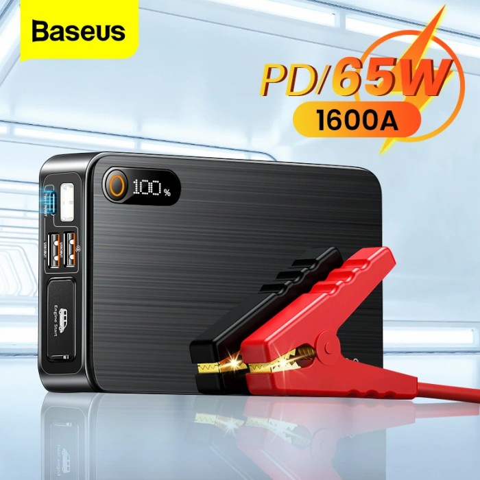 BASEUS CAR JUMPER STARTER SUPER ENERGY POWERBANK 16000MAH 1600A AKI