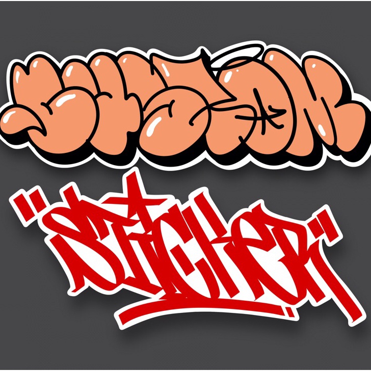 

QMYF8149 7.7 custom sticker tagging throwup piece graffiti stikerslap nama sendiri
