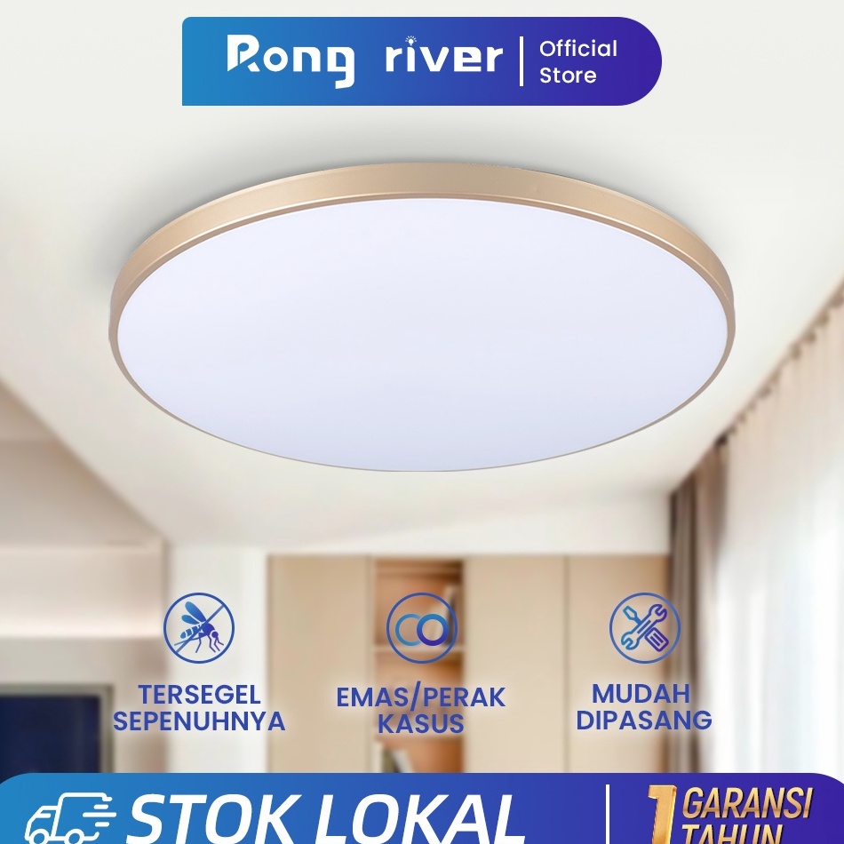 Terbaru.. RONG RIVER Lampu Plafon 80W 48W 32W Lampu Gantung Minimalis Putih Lampu Kamar Ultra Tipis 