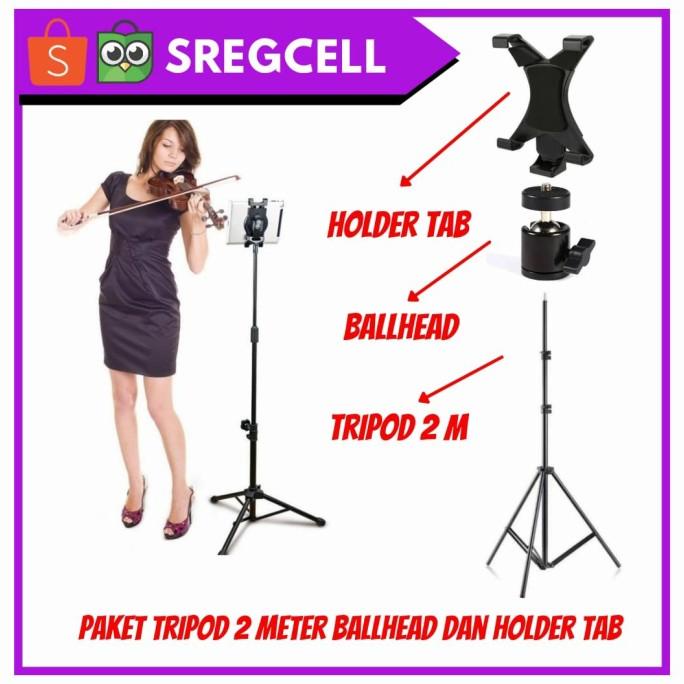 Terbaru Tripod 1 Meter + Holder Tablet/Ipad, Tripod Stand Holder Tablet/Ipad