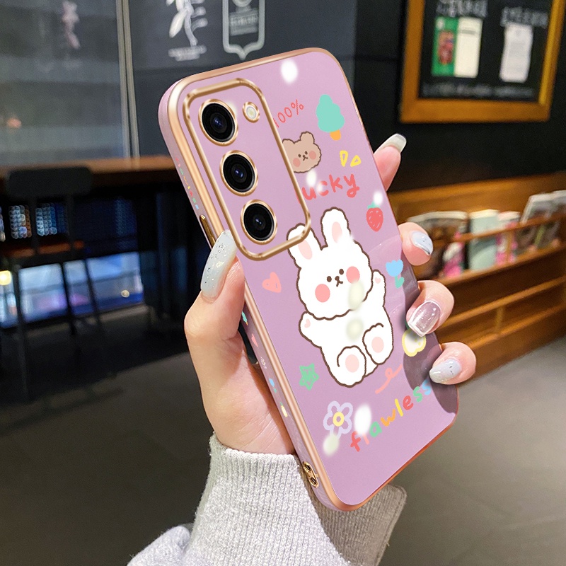 Case Ponsel untuk Samsung S23 Plus 5G S23 Ultra S22 S21 S20 Ultra S21 S10 Plus S20 SE Case kelinci p