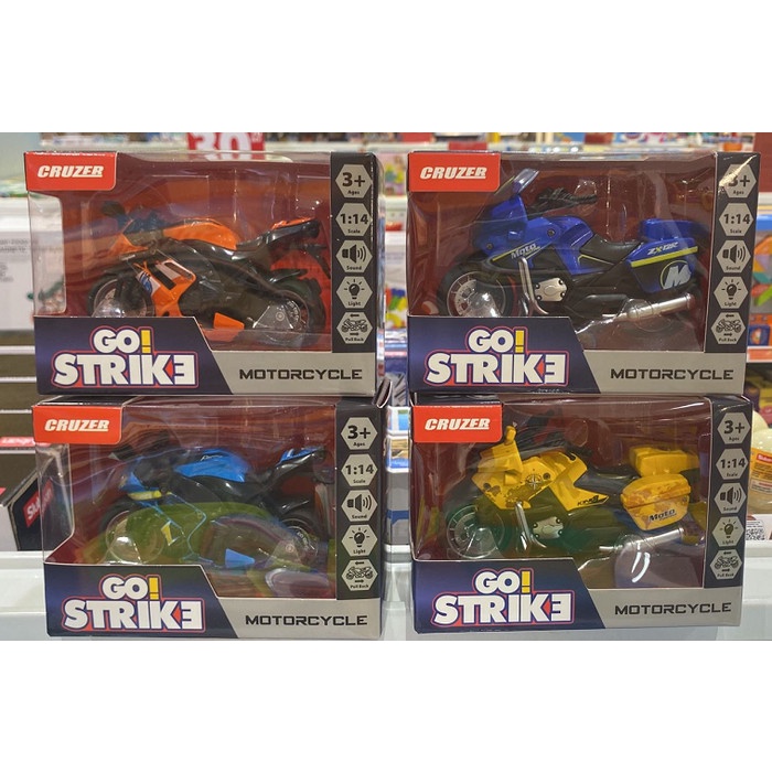 HOT SALE SALE MAINAN: CRUZER GO STRIKE MOTORCYCLE SCALE 1:14 LIGHT & SOUND ORI TERBARU