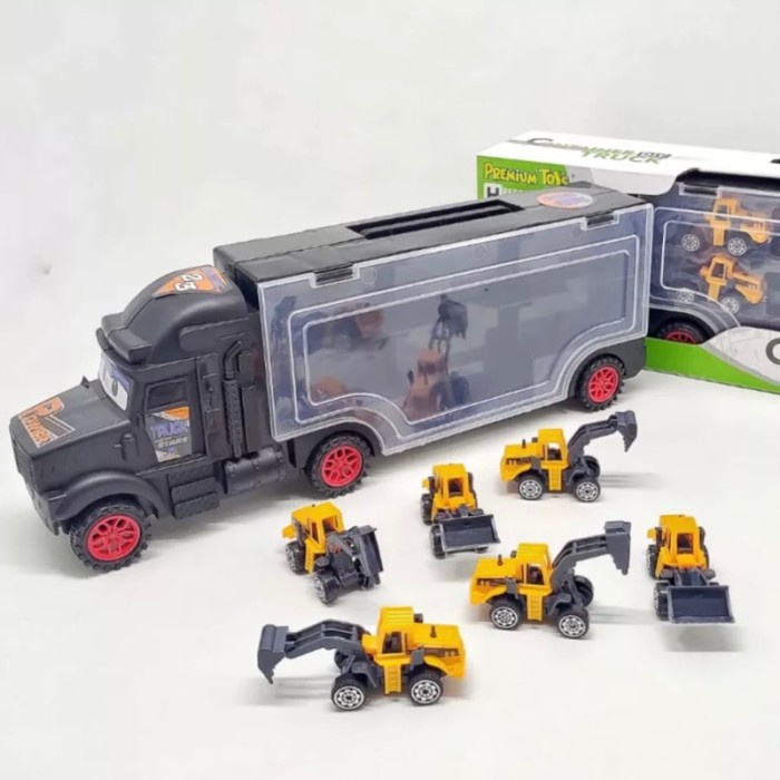 HOT SALE MAINAN ANAK CONTAINER DIY TRUCK KONTAINER TRUK ISI 6 PCS MOBIL KECIL R TERBARU