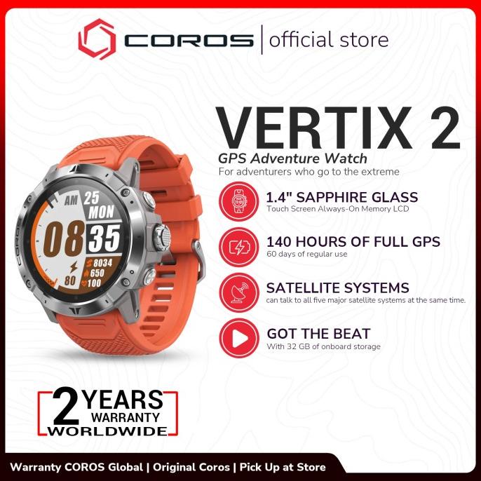 Jam Tangan Coros VERTIX 2 GPS Adventure - Lava