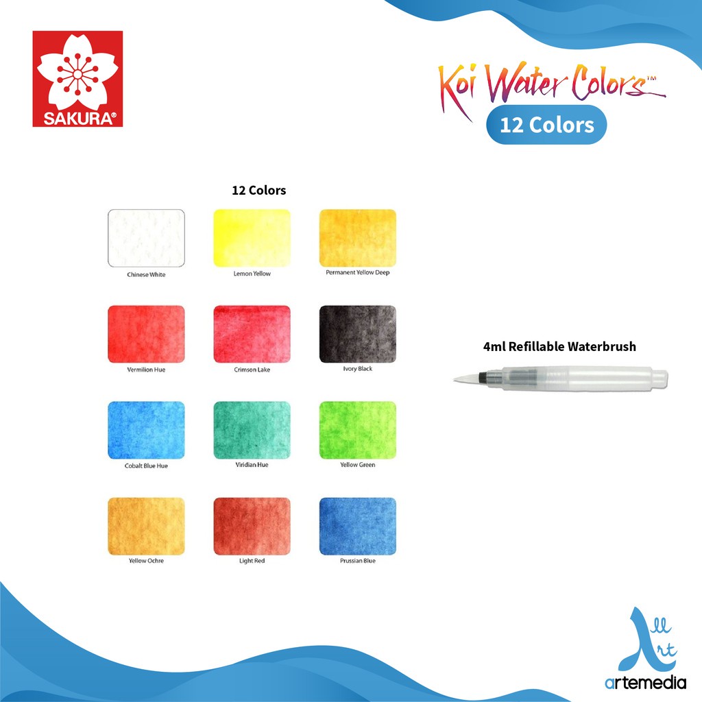 

G8G CAT AIR SAKURA KOI WATERCOLOR 12 POCKET FIELD SKETCH BOX D99