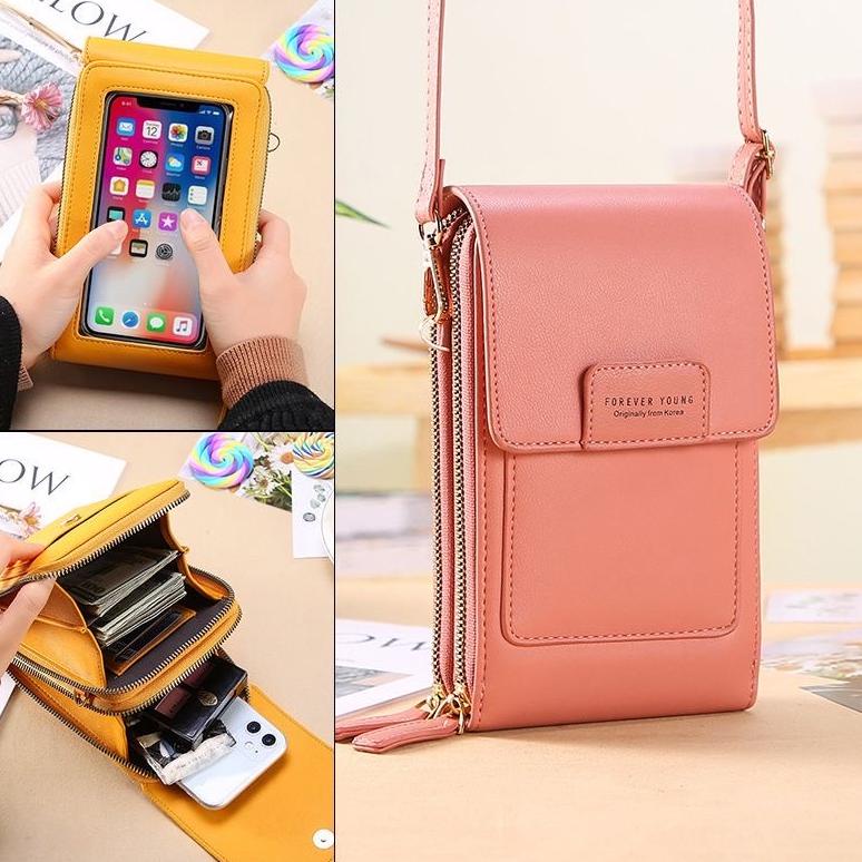 Arjun- Tas Selempang Wanita / tas HP / dompet hp touchscreen / dompet wanita - DCW 46 Spesial Offer