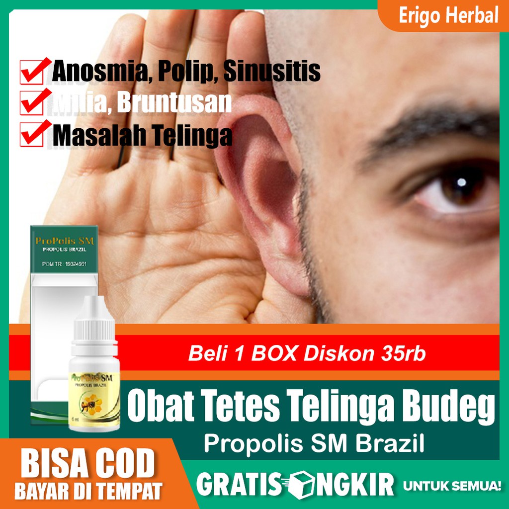 Obat Tetes Telinga Congek, Telinga Bernanah, Telinga Berair, Sakit kuping, PROPOLIS SM di Tangerang
