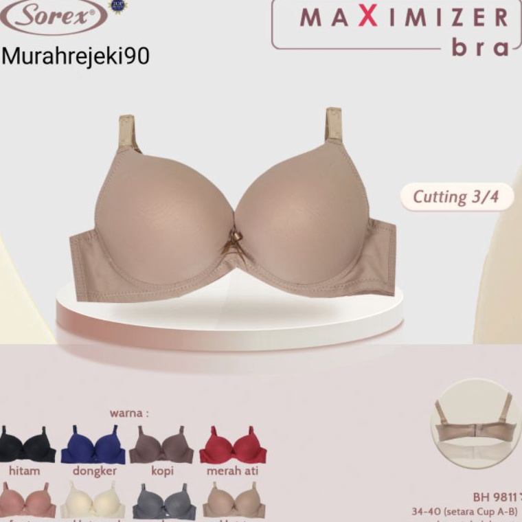 HARGA TERMURAH. Sorex 9811 Bra Maximizer Push-Up Berkawat Busa Tebal Maksimal