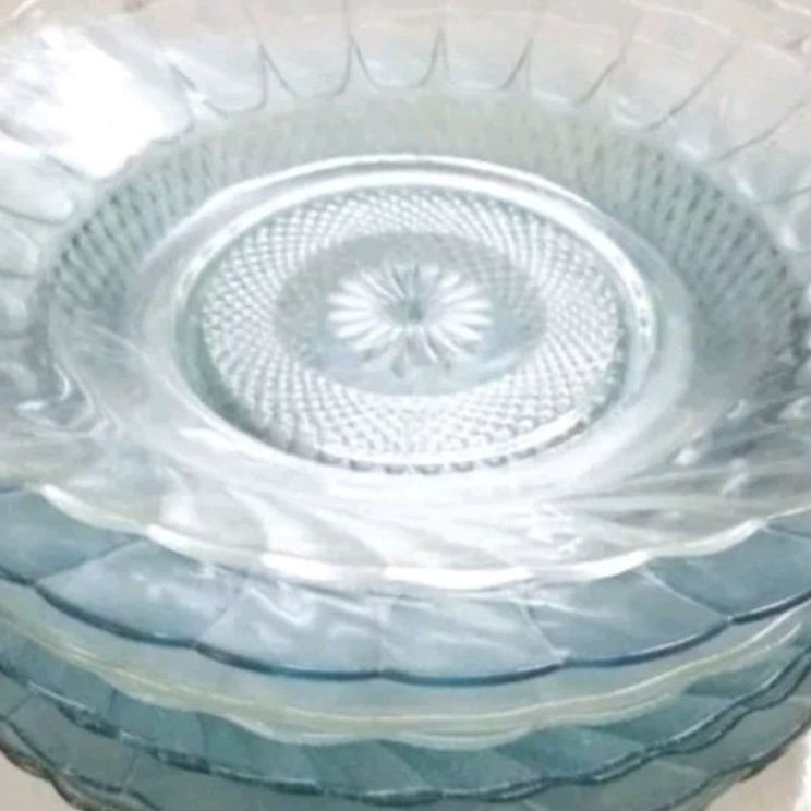 Murah Piring Makan Kaca Bening Beling tebal 12 Pcs Uk 23cm - Selusin - Peralatan Dapur Masak Cafe g 