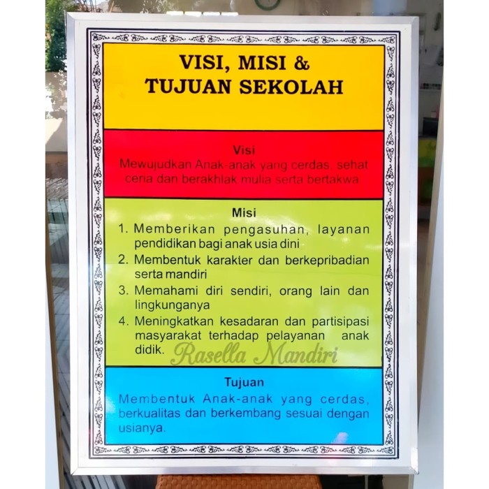 

Best Seller Visi Misi & Tujuan Sekolah 60X80 - Papan Data Sekolah Tk Ra Paud