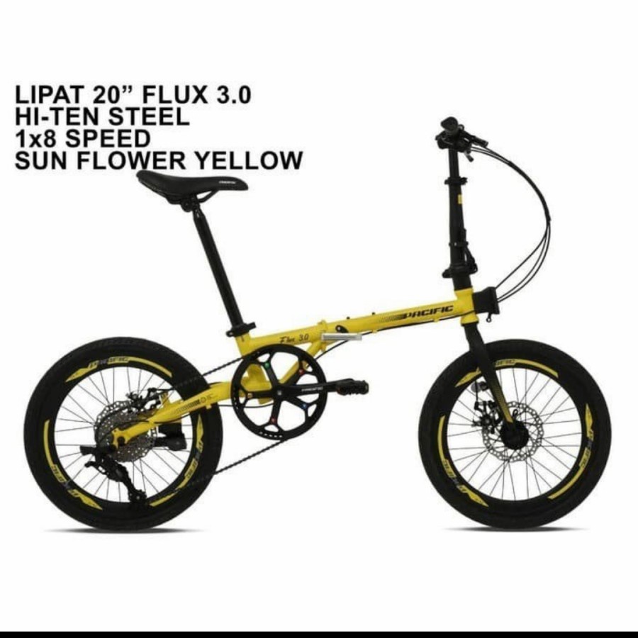 sepeda lipat 20 PACIFIC FLUX 3.0 ORIGINAL 8 SPEED GARANSI 5 TAHUN