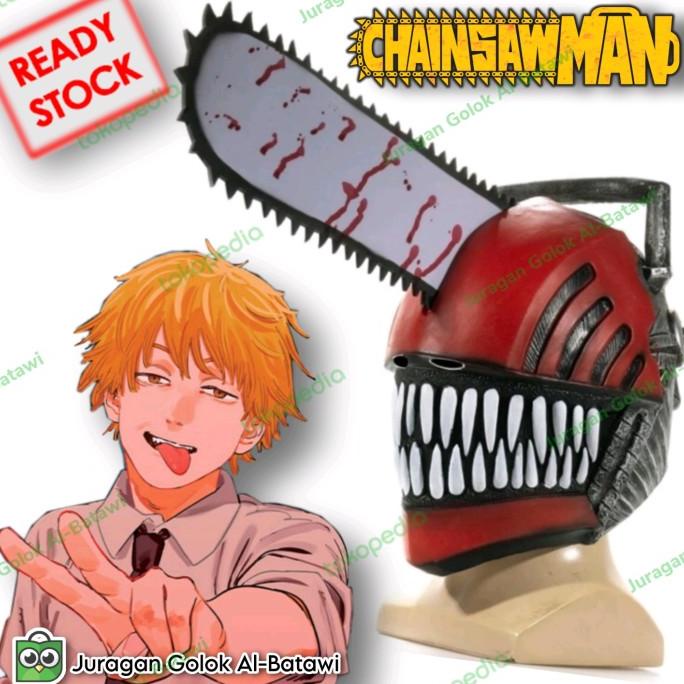 Topeng Cosplay Chainsaw Man Denji Helm Helmet Anime Chainsawman New