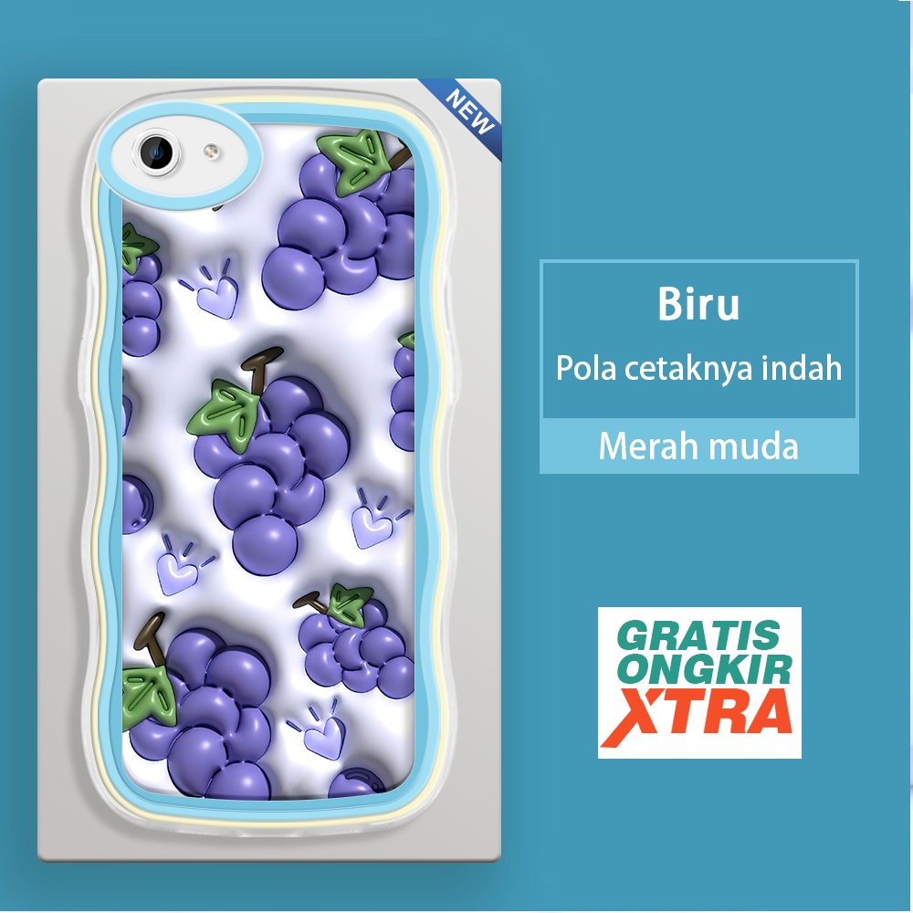 OPPO F1S F3 F5 PLUS YOUTH F7 F11 PRO F9 A3 A7X  Casing Ponsel  Pola Anggur ungu 3D  warna-warni gelo