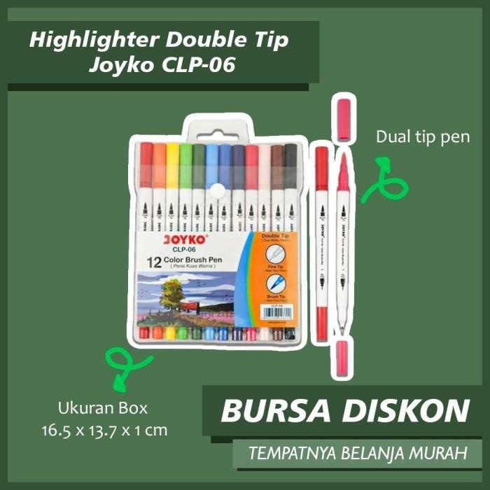

HIGHLIGHTER DOUBLE TIP JOYKO CLP-06 SET 12 STABILO COLOR BRUSH PENA