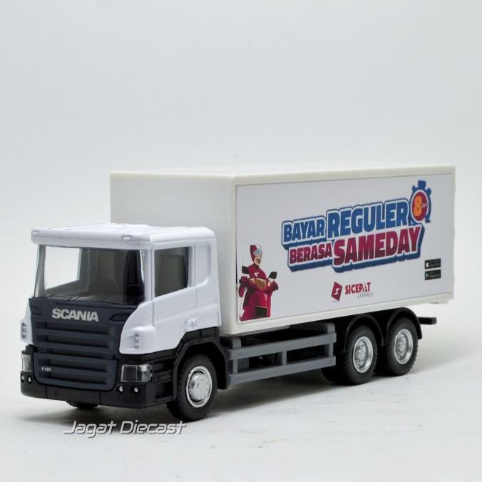 Uni Car Scania Mainan Truk Kurir DHL JNE Sicepat Wahana Anteraja JNT 2