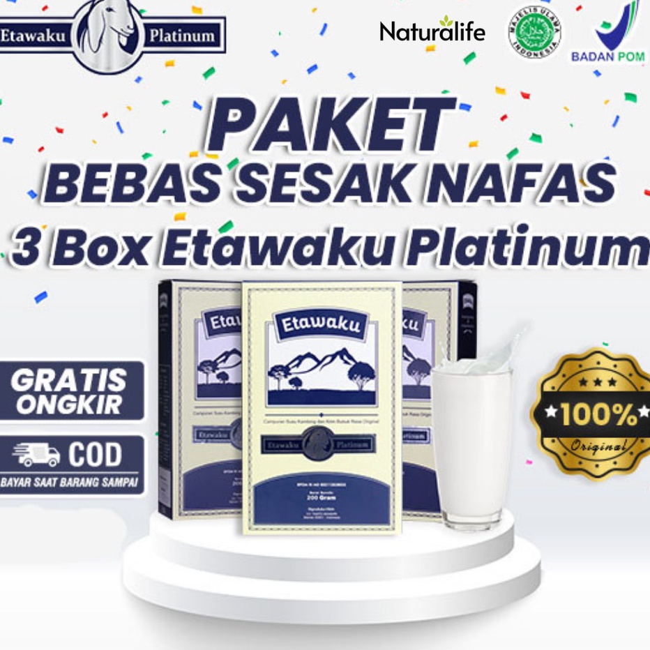 

XBCM0560 DISKON!!!!!!! PAKET 3 BOX ETAWAKU PLATINUM - Susu Kambing Etawa Provit Solusi Atasi Masalah Gangguan Pernapasan / Asma / Lutut Sakit Tulang Sakit Nyeri Sendi Tulang Keropos Osteoporosis Obat Nafas Napas Lega Minuman Kesehatan Termurah Terlaris Te