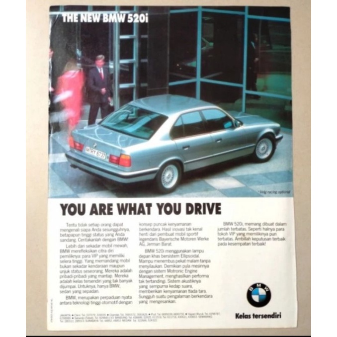 Iklan jadul Mobil BMW 520i - original dari majalah lama