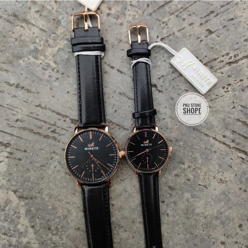 Jam TANGAN COUPLE TALI KULIT Mirete Original Tahan Air | Jam Tangan Pria Dan Wanita Analog Bestsellert MEWAH ELEGAN Sporty Bisa Beli Satuan | Jam Tangan Cowok | Jam Tangan Cewek Strap Kulit MURAH berkualitas Dijamin Sesuai Foto Realpict