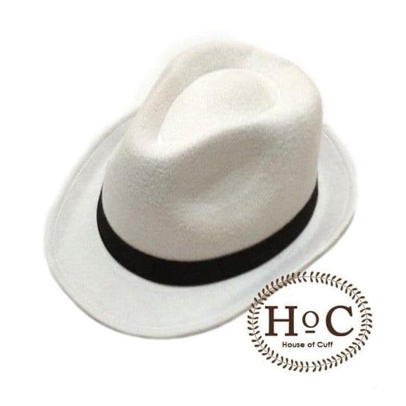 Houseofcuff Topi Fedora Hat WHITE FEDORA HAT LAKEN