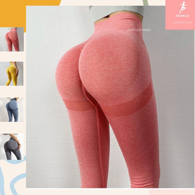 Legging Knitted Butt Lifting Moisture Celana Tiktok Legging Sport Gym