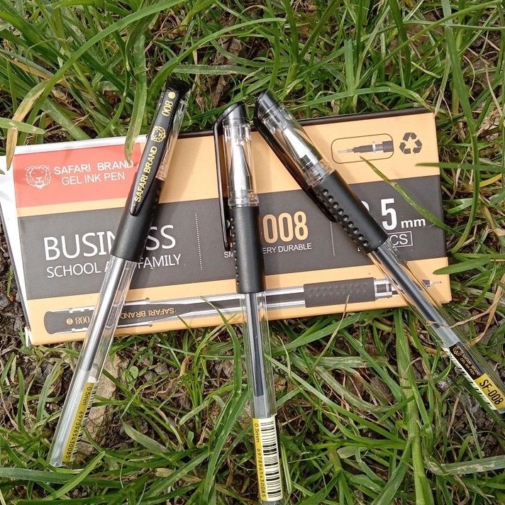 

༄ MMM 8637 [1 Pack] Ballpoint / bolpen/ pulpen gel SAFARI SF-008 Black ORIGINAL% ♣