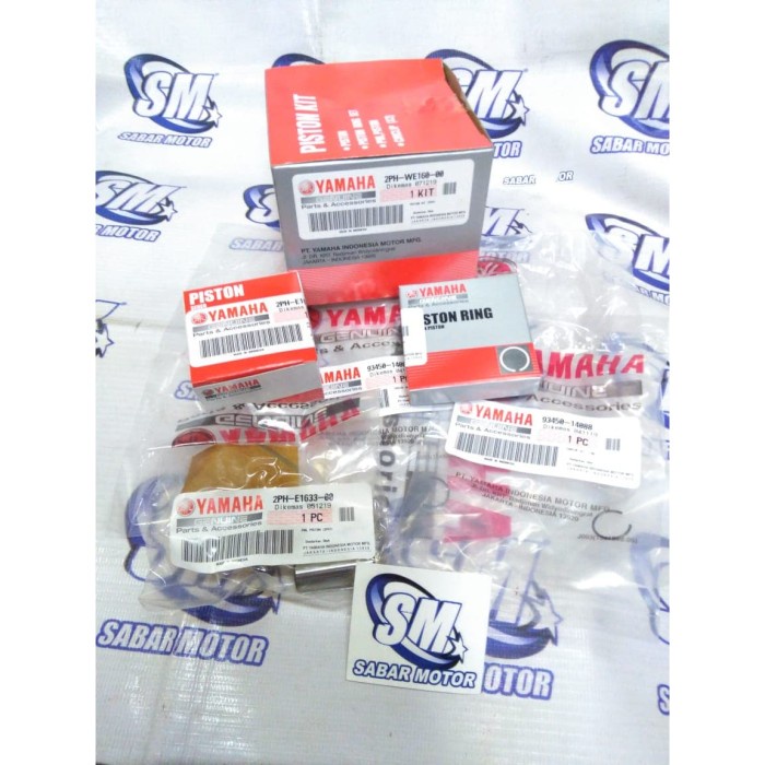piston kit - piston set mio m3/x-ride125 2ph-we160-00 original yamaha heniheni1617