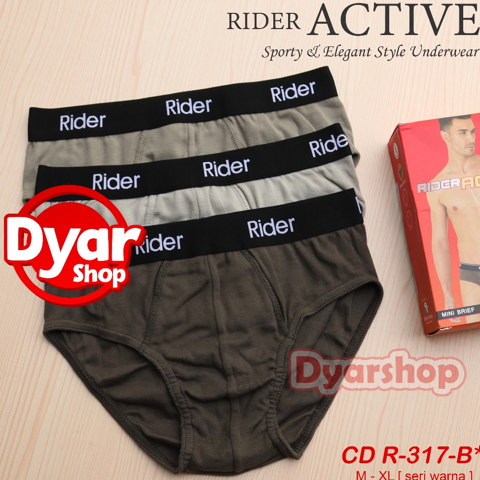 READY. [ 3 pcs ] CD Rider R-315-B / R 315 B ORANGE || Celana Dalam Pria Dewasa Karet Boxer | Pakaian