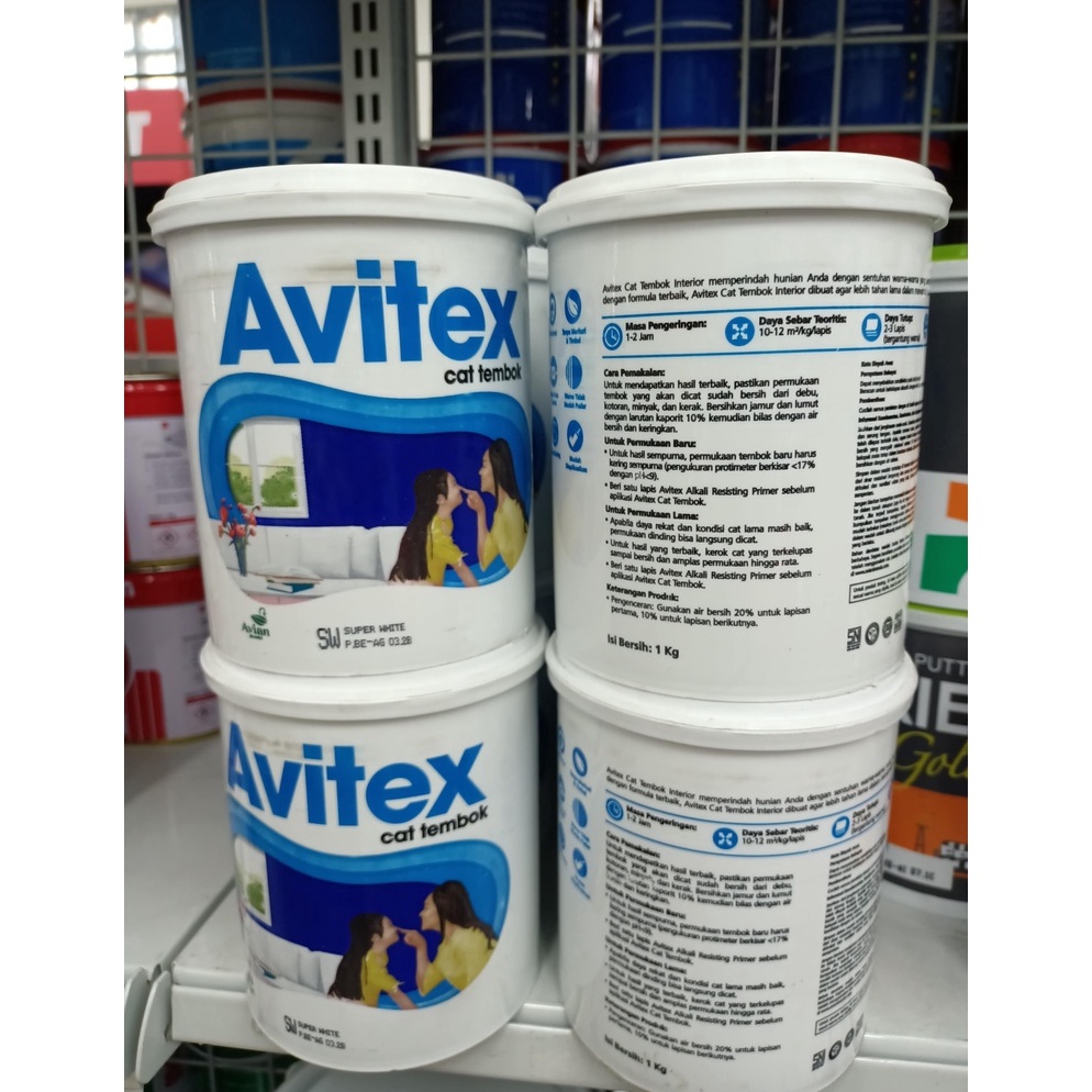 READY. Cat Tembok (Merah,Pink,Kuning,Cream,Hijau) Plafon Gypsum Avitex Interior 1kg Avian Brands