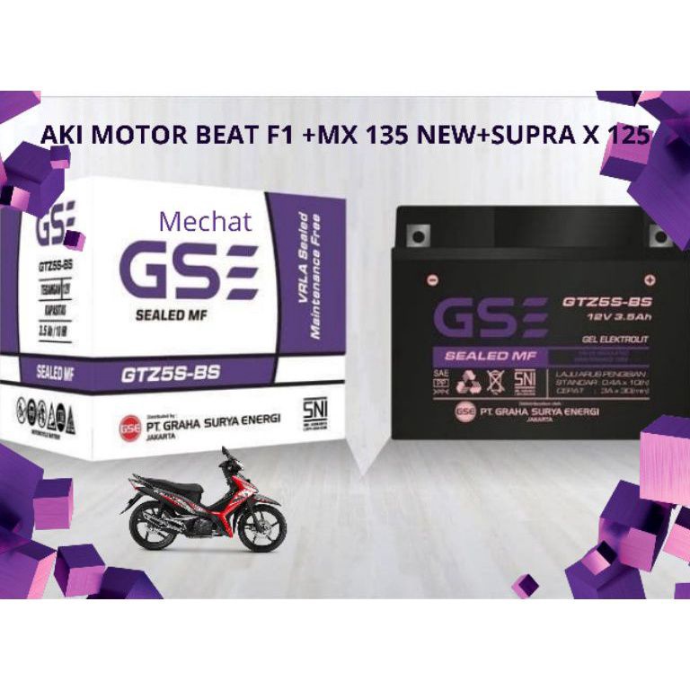 MURAH Aki Motor Jupiter MX 135 New GTZ5S Aki Kering MF Jupiter MX 135 New (2010 keatas)