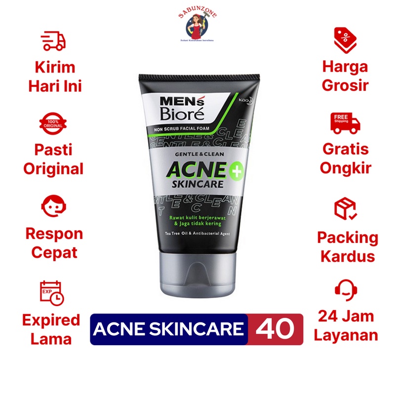 Sabun Cuci Muka Biore Mens Acne Skincare Facial Foam 40 gr