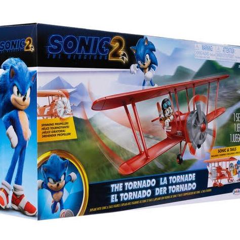 sonic 2 movie figure jakks pacific tornado biplane sonic & tails