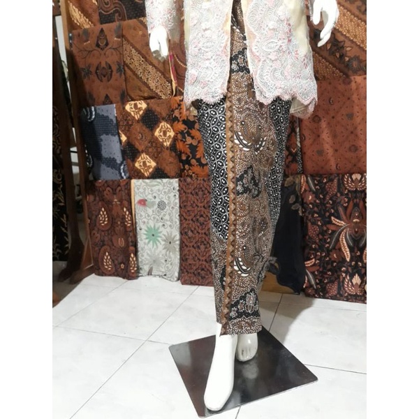 Jarik Kain Panjang dan Rok Wiru Katun Premium Sogan Solo Kawung Wahyu Temurun