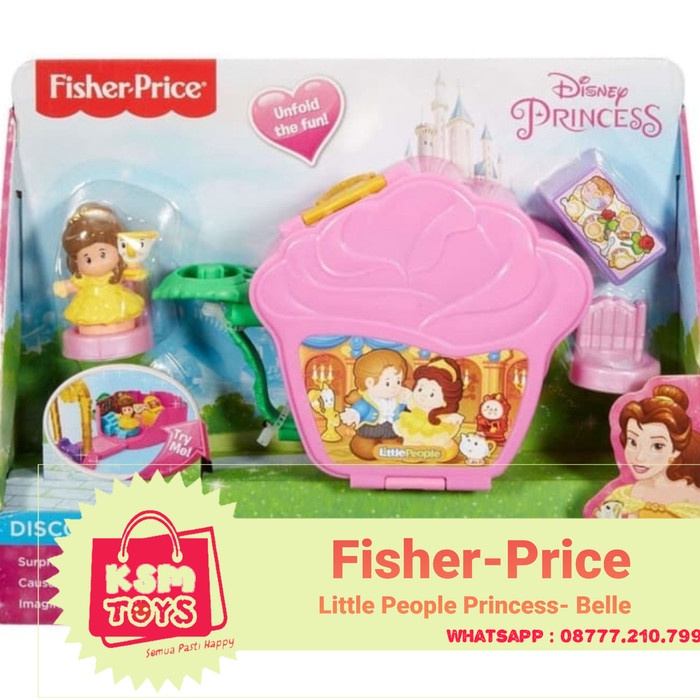 Mainan Anak Fisher Price Little People Disney Princess Belle Fold N Go