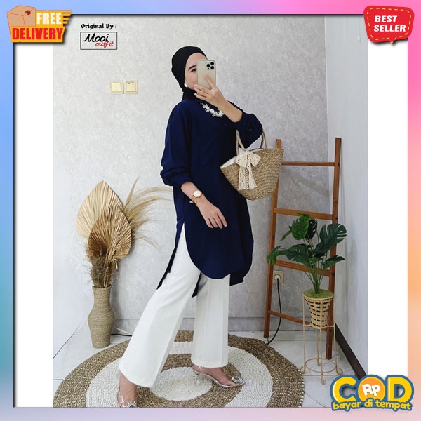 Thuni Cewek Cantik Baju Pakaian Thunik Modern Kekinian Tonik Cwek Korea Style Dres Selutut Muslim Ba