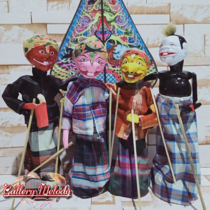 MUST HAVE TERLARIS WAYANG GOLEK PUNAKAWAN 1SET=4PCS(CEPOT,GARENG,DEWALA,SEMAR) TERMURAH