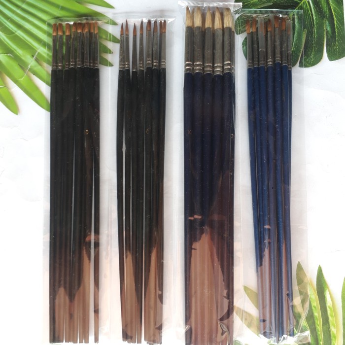 

Phoenix Kuas Lukis Brush Round Flat Paket Bundling Isi 10Pcs