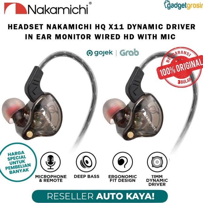 ] Headset Nakamichi HQ X11 In Ear Monitor Wired IEM Bass Earphone HD Mic