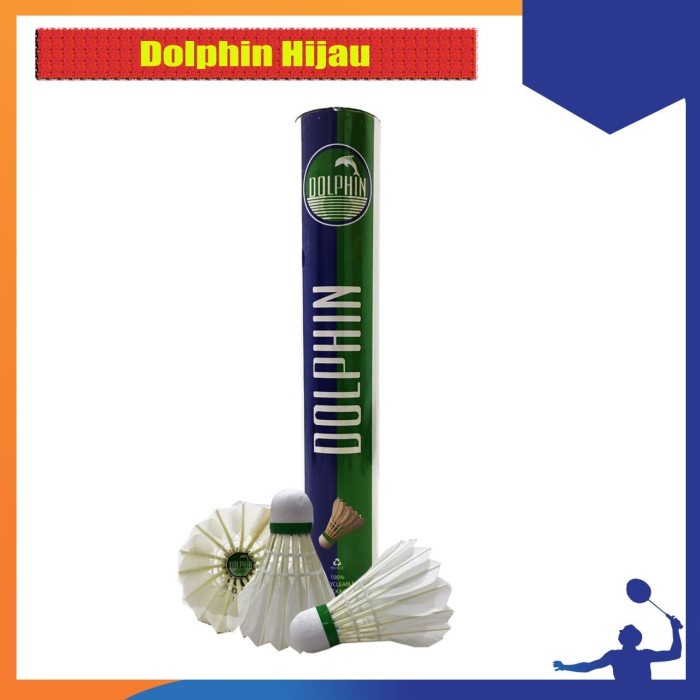 Shuttlecock Badminton Dolphin Hijau Original