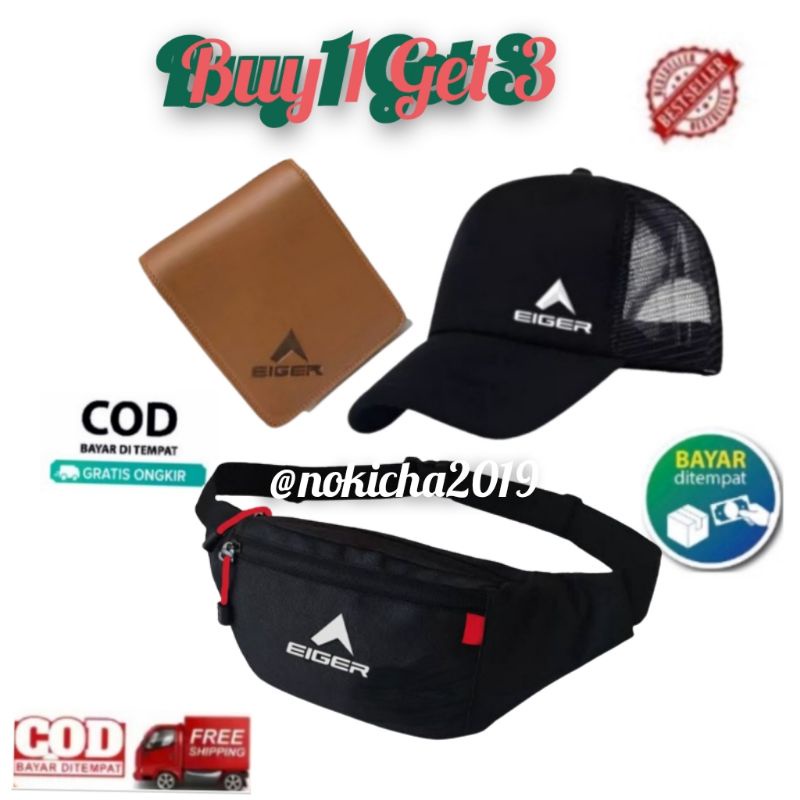 Tas pinggang//tas slempang pria free dompet&topi