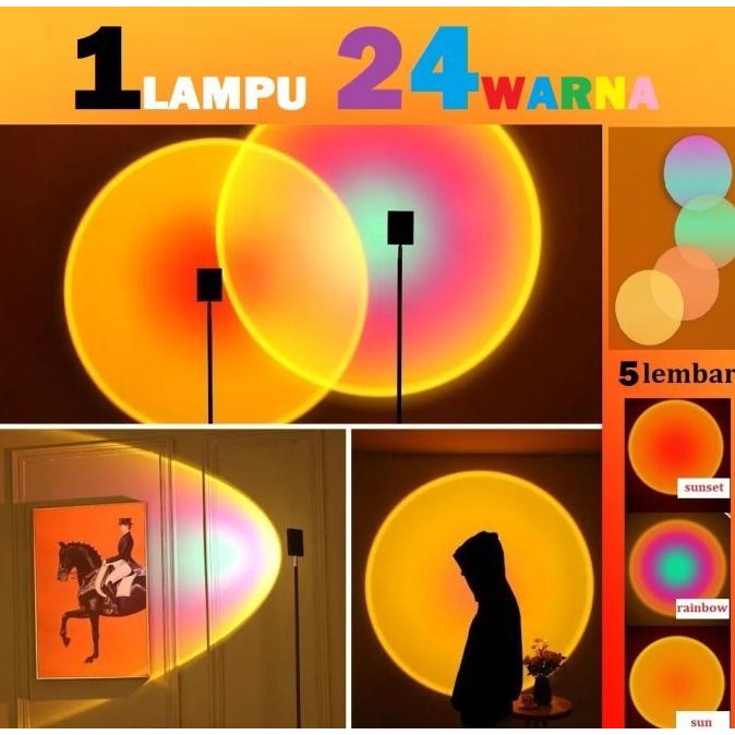 Terbaru Sunset Lamp / Lampu Sunset Led / Lampu Efek Matahari / Led Sunset Lamp Original