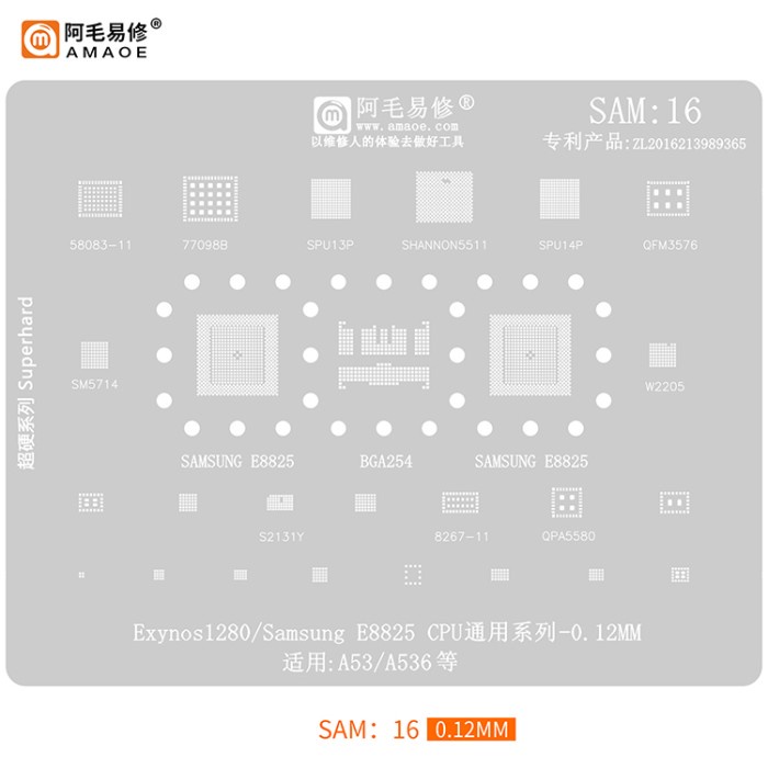 Terlaris Cetakan Plat Bga Samsung A53 E8825 Sam16 Sam 16 Original Amaoe